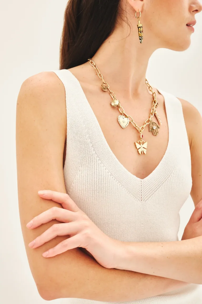 Musculosa de algodón blanca de corte ajustado y escote pronunciado de Rapsodia en Tops para argentina