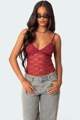 Musculosa eira encaje transparente de Edikted en Tops para argentina