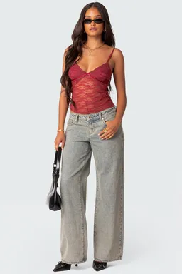 Musculosa eira encaje transparente de Edikted en Tops para argentina