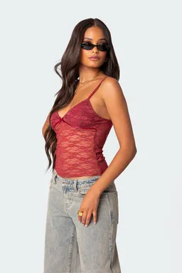 Musculosa eira encaje transparente de Edikted en Tops para argentina