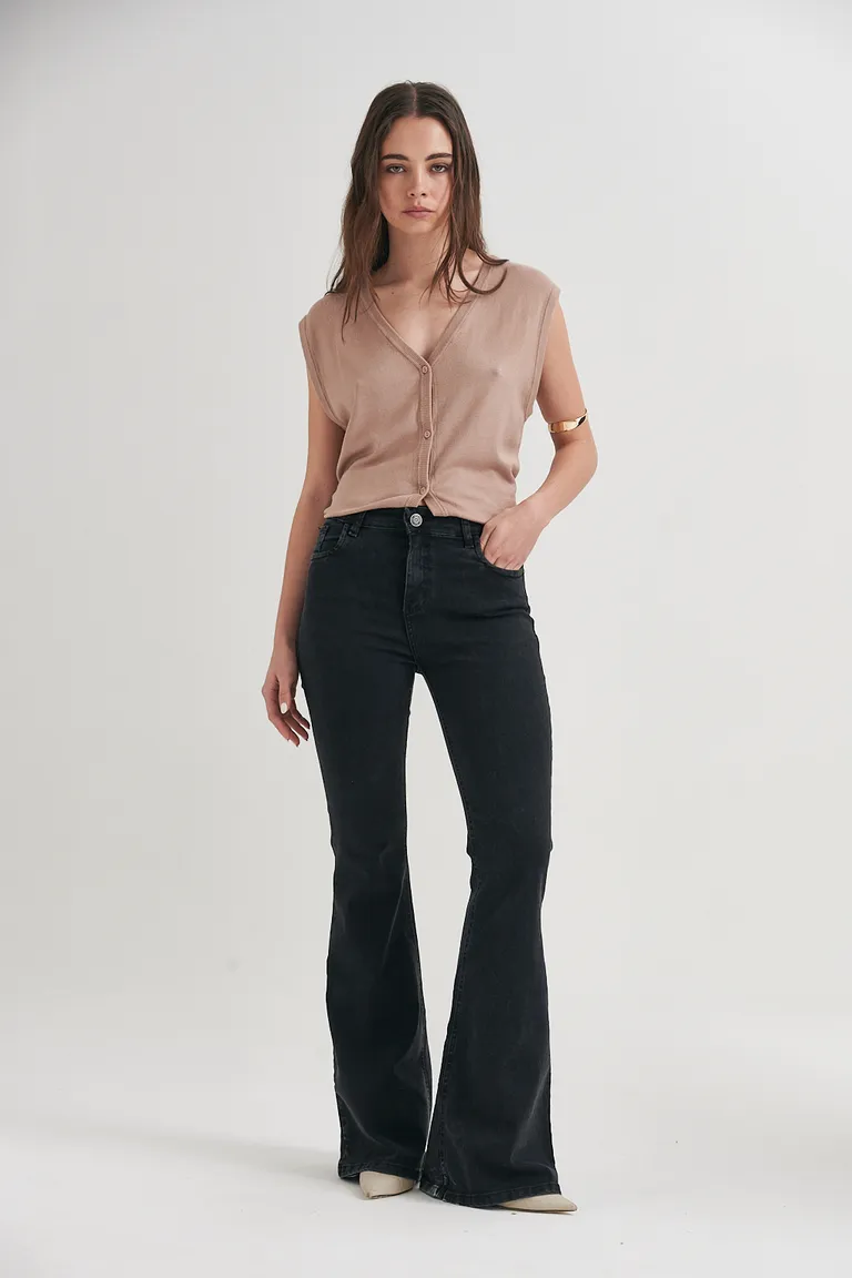 Pantalón estilo oxford de tiro medio en color negro de Sweet en Pantalones para argentina