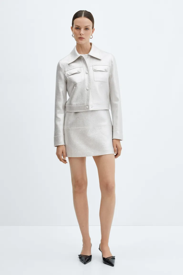 Chaqueta metalizada con bolsillos de Mango en Chaquetas para argentina