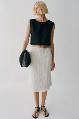 Top crop lino de Mango en Tops para argentina
