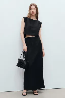Top crop lino de Mango en Tops para argentina