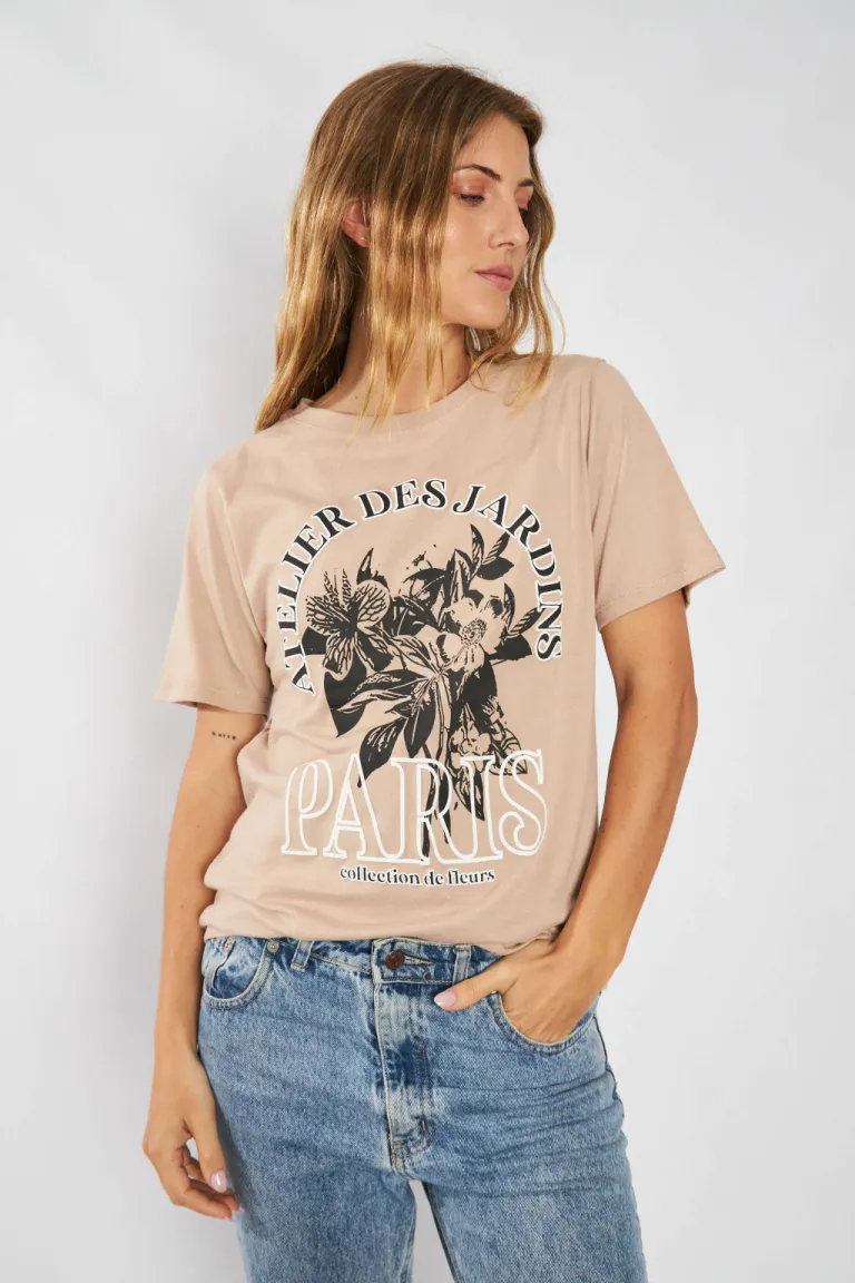 Remera estampada de algodón con diseño exclusivo para mujer de Belle en Remeras para argentina