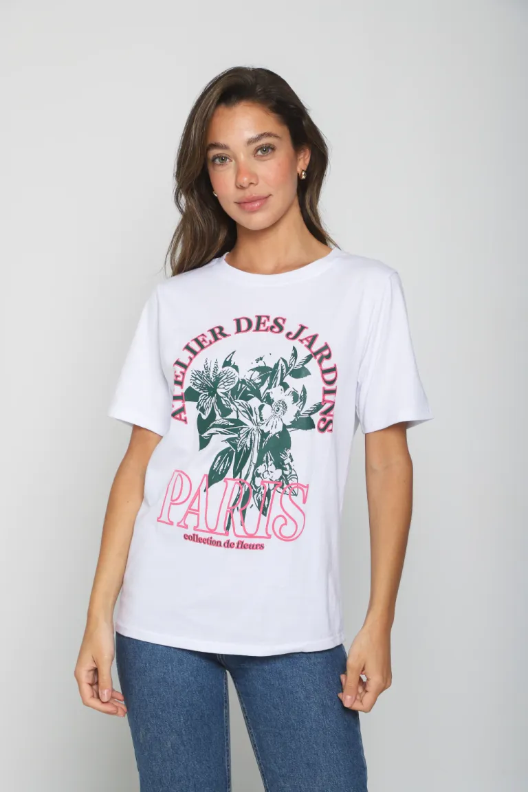 Remera estampada de algodón con diseño exclusivo para mujer de Belle en Remeras para argentina