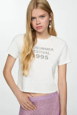 Remera corta estampada de Mango en Remeras para argentina
