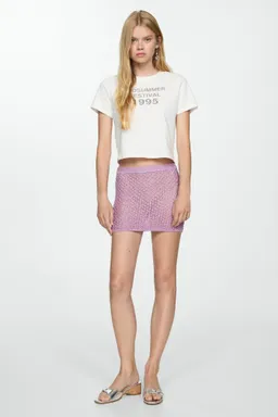Remera corta estampada de Mango en Remeras para argentina