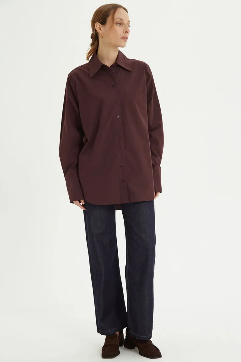 Camisa estilo oversize con botones frontales y cuello clásico de Las Pepas en Camisas para argentina