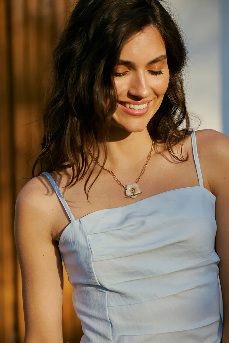 Blusa plisada de corte asimétrico con breteles regulables de Indiastyle en Blusas para argentina