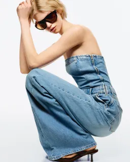Mono denim bandeau de Bershka en Monos para argentina