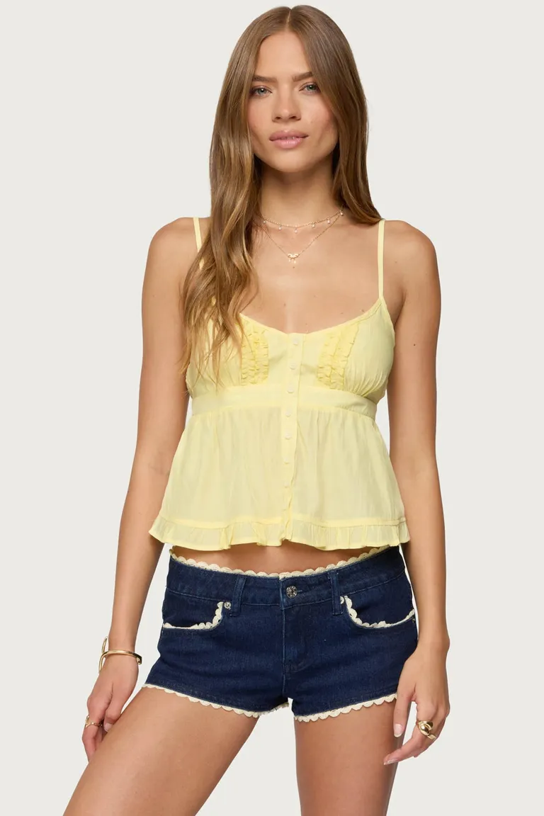 Musculosa con volantes halsey de Edikted en Tops para argentina