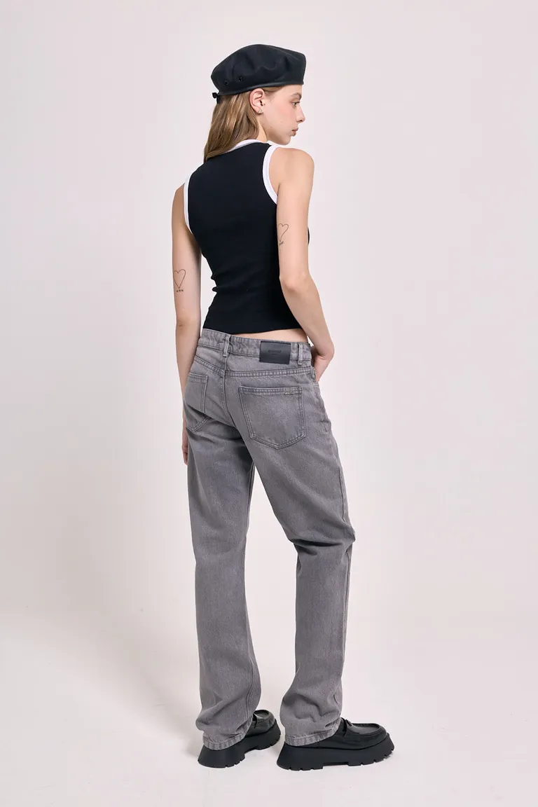 Pantalón de jean tiro bajo con corte recto y cinco bolsillos de 47 Street en Pantalones para argentina