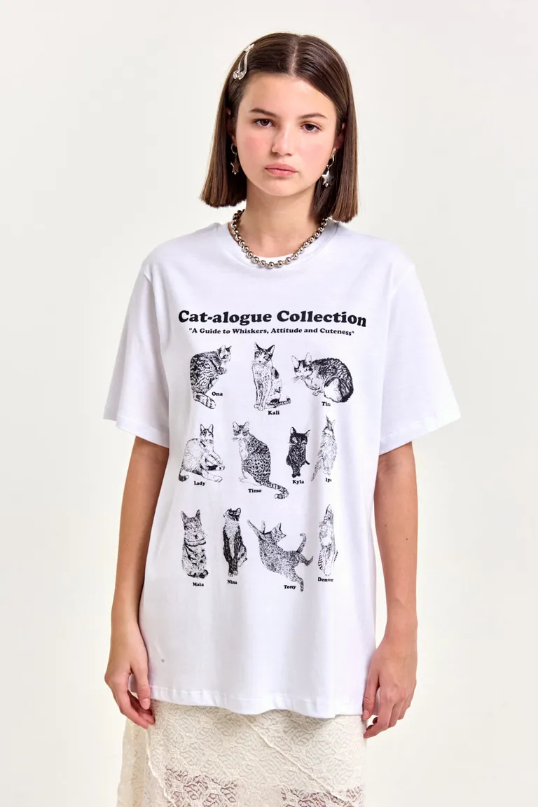 Remera de algodón con estampado de catálogo vintage para mujer de 47 Street en Remeras para argentina
