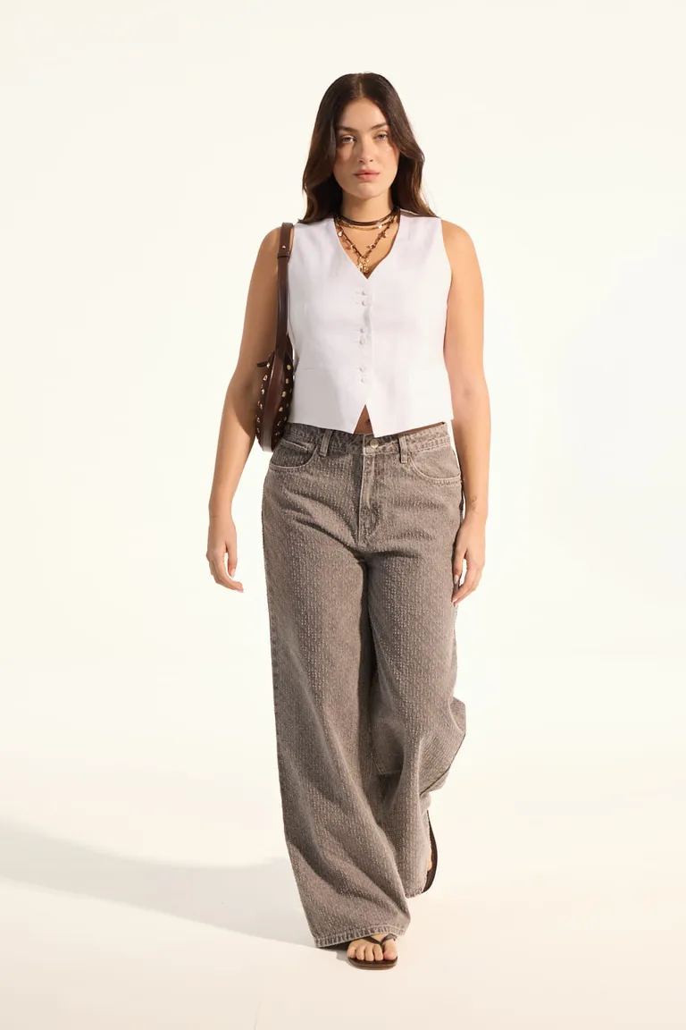 Pantalones de pierna ancha y holgada en color gris para mujer de Portsaid en Pantalones para argentina