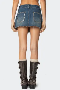 Mini falda denim tachas tess de Edikted en Faldas para argentina