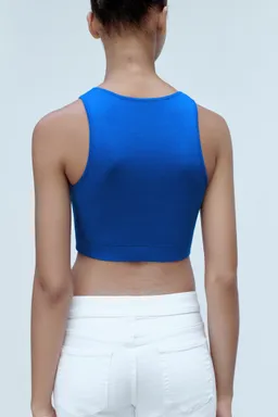 Top crop punto de Mango en Tops para argentina