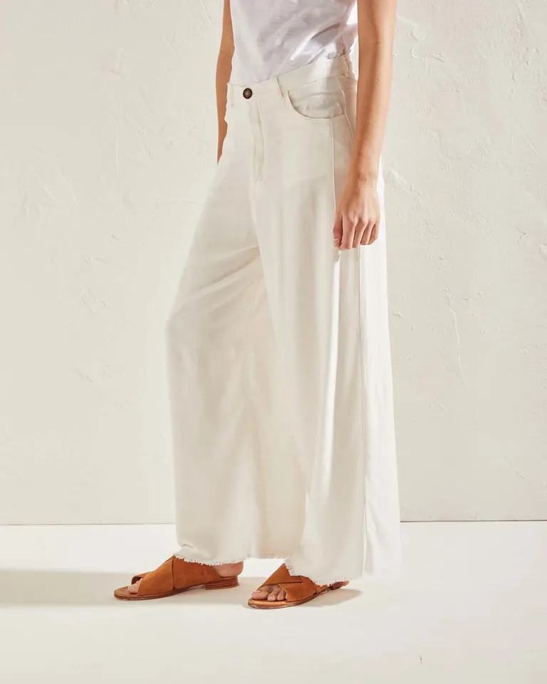 Pantalón de lino con pinzas y bolsillos traseros para mujer de Wanama en Pantalones para argentina