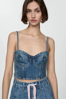 Minifalda denim tableada de Mango en Faldas para argentina