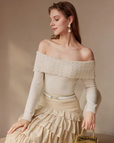 Sweater con hombros descubiertos
