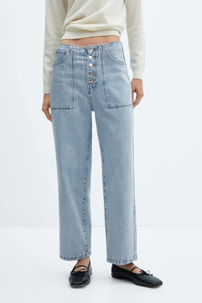 Jeans rectos crop botones de Mango en Pantalones para argentina