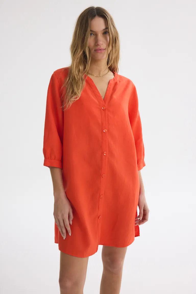 Vestido corto de estilo bali en color rojo vibrante para mujer de Akiabara en Vestidos para argentina