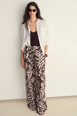 Pantalón algodón estampado de Mango en Pantalones para argentina