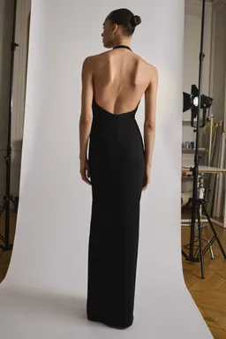 Vestido halter drapeado con flor de Mango en Vestidos para argentina