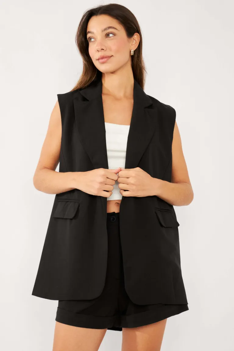 Chaleco Largo Sastrero con Hombreras para Mujer - Estilo Elegante y Versátil de Belle en Chalecos para argentina