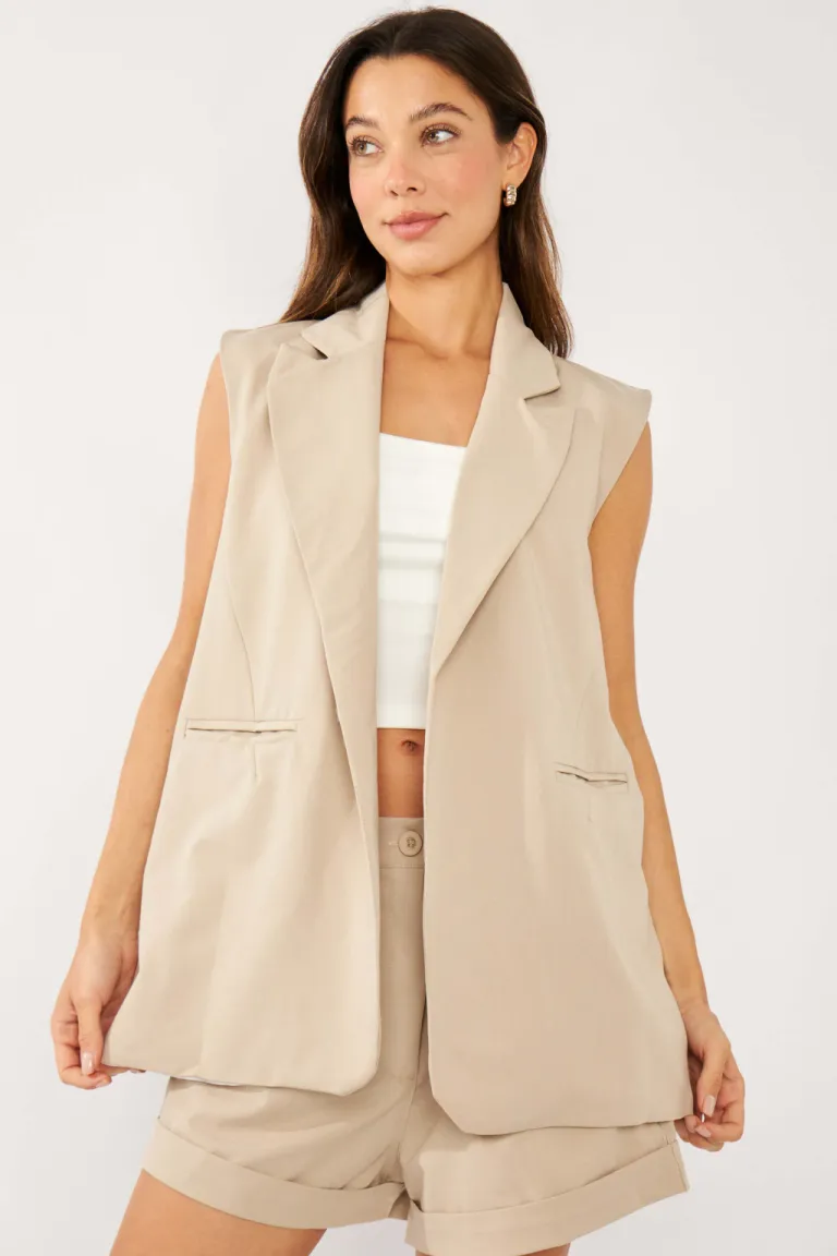 Chaleco Largo Sastrero con Hombreras para Mujer - Estilo Elegante y Versátil de Belle en Chalecos para argentina