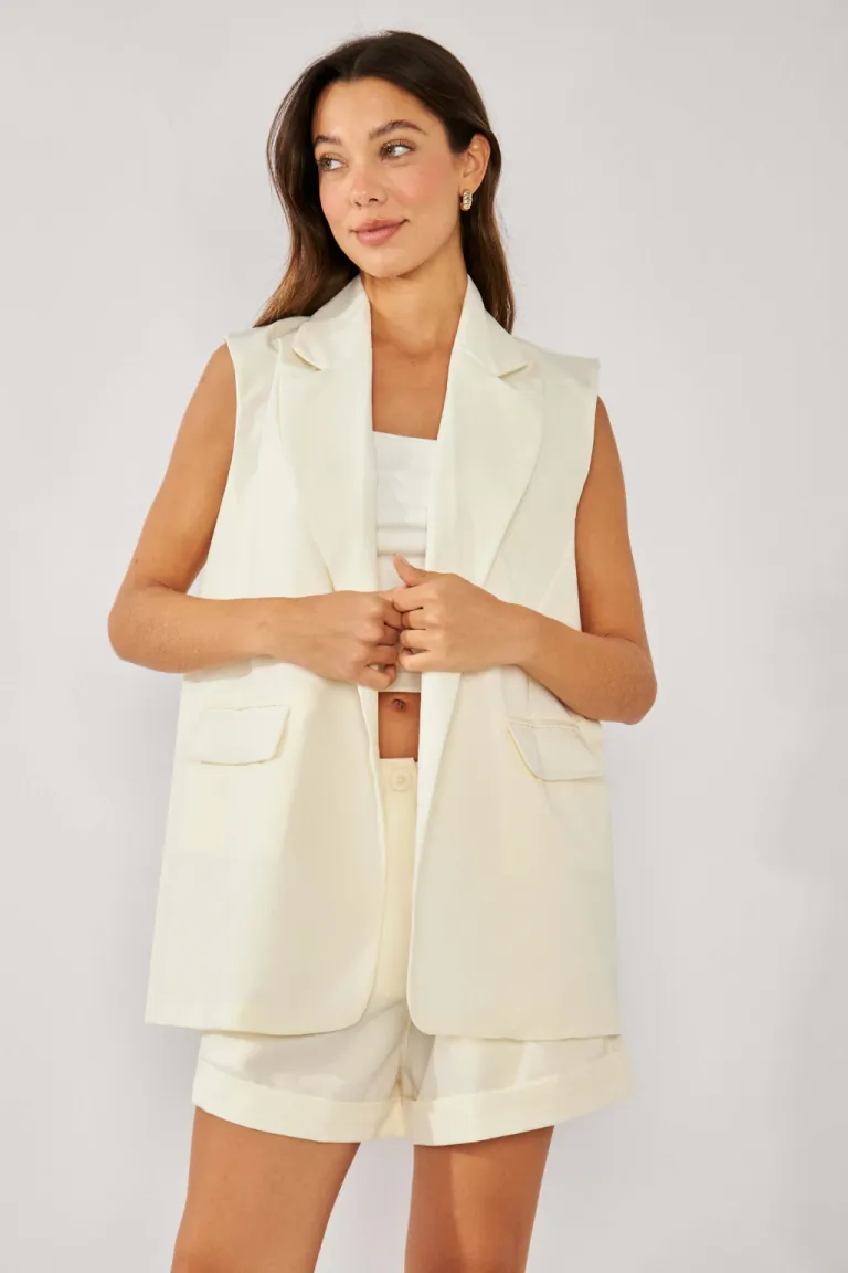 Chaleco Largo Sastrero con Hombreras para Mujer - Estilo Elegante y Versátil de Belle en Chalecos para argentina