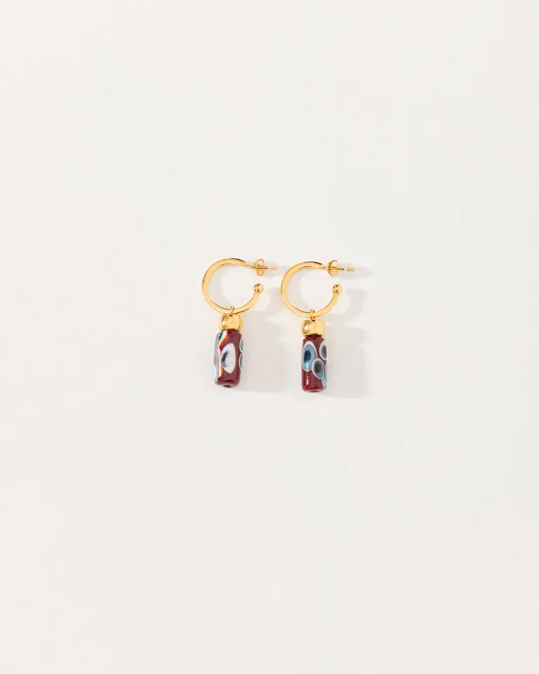 Aretes Colgantes Artesanales en Oro y Cristal de Murano de Jazmin Chebar en Bijouterie para argentina