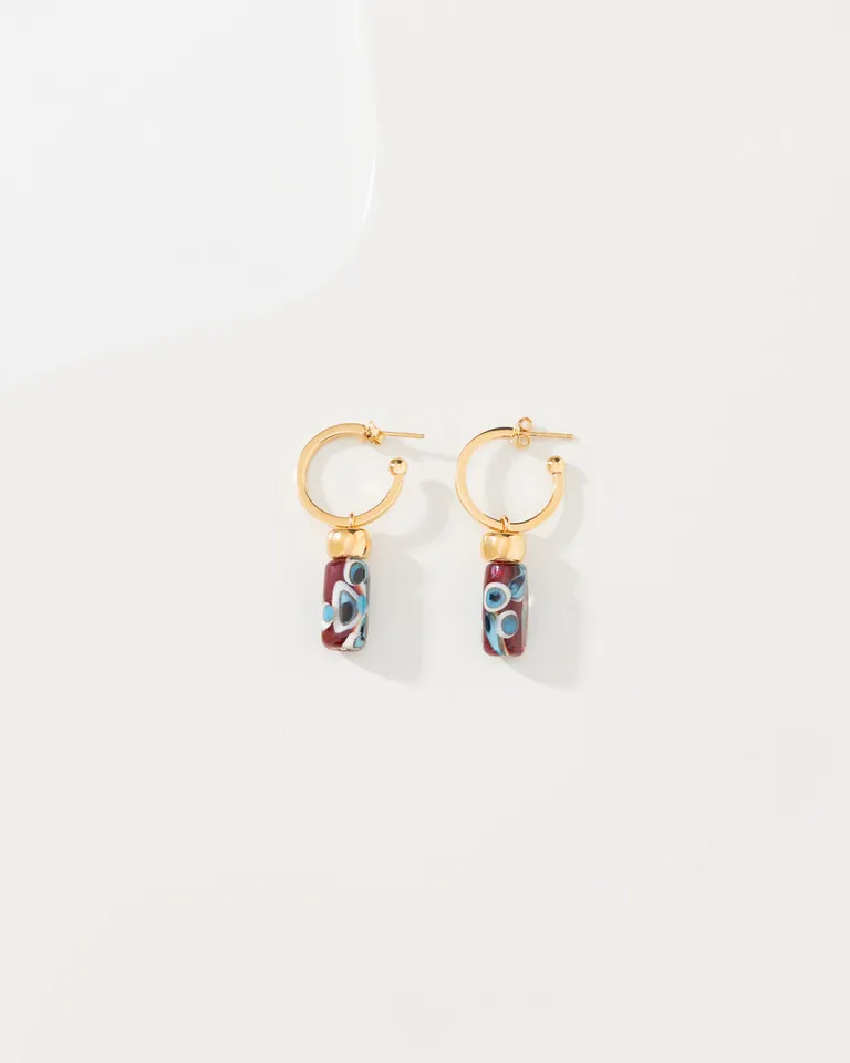 Aretes Colgantes Artesanales en Oro y Cristal de Murano de Jazmin Chebar en Bijouterie para argentina