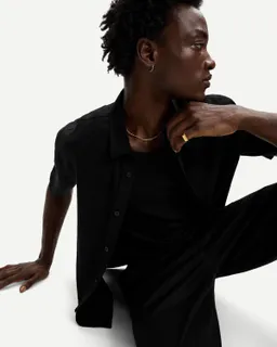 Camisa manga corta con lino de Bershka en Camisas para argentina