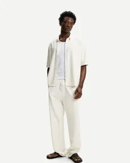 Camisa manga corta con lino de Bershka en Camisas para argentina
