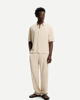 Camisa manga corta con lino de Bershka en Camisas para argentina