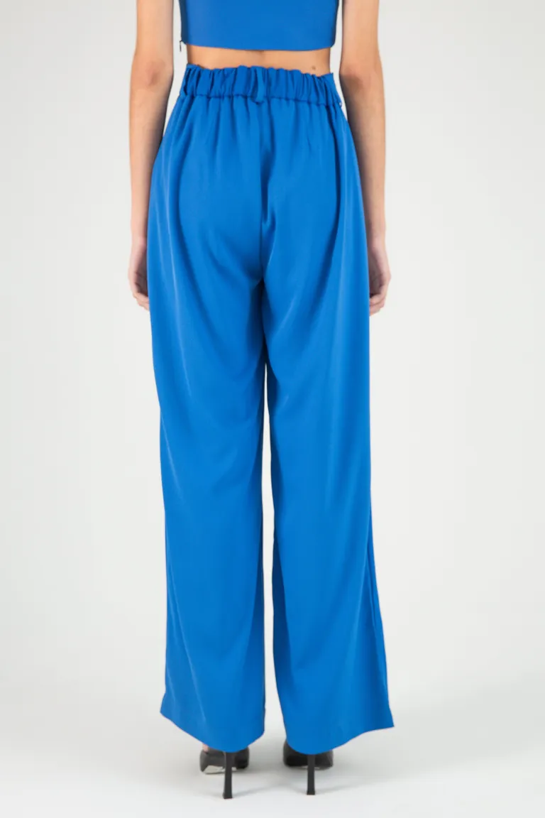 Pantalón recto de crepe en color azul para mujer de Naíma en Pantalones para argentina