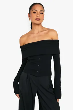 Top hombros descubiertos botones de Boohoo en Tops para argentina