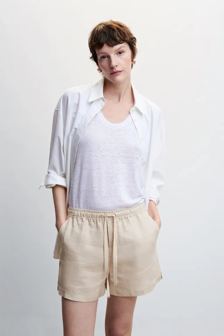 Shorts lino con cordón de Mango en Shorts para argentina