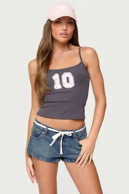 Musculosa con parche floral encaje de Edikted en Tops para argentina