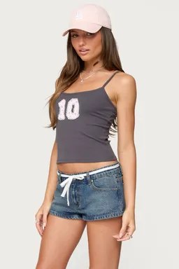 Musculosa con parche floral encaje de Edikted en Tops para argentina