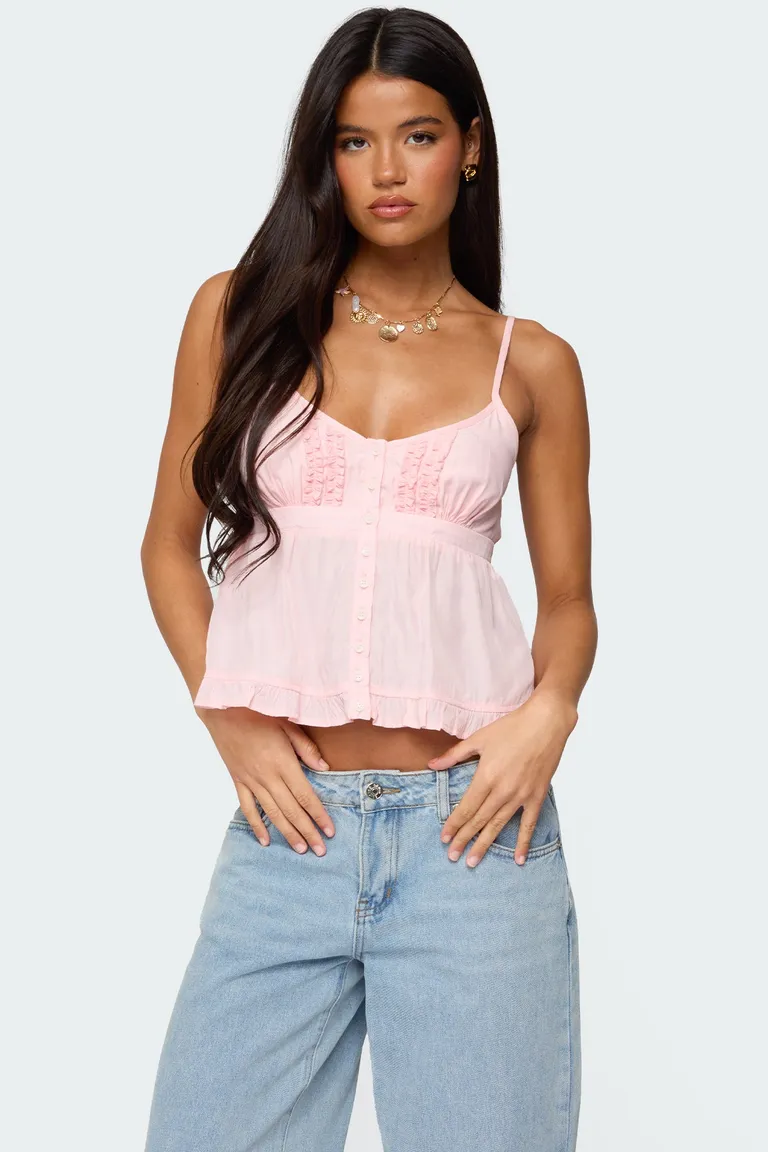 Musculosa halsey con volantes de Edikted en Tops para argentina