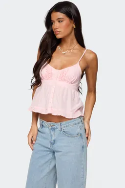 Musculosa halsey con volantes de Edikted en Tops para argentina