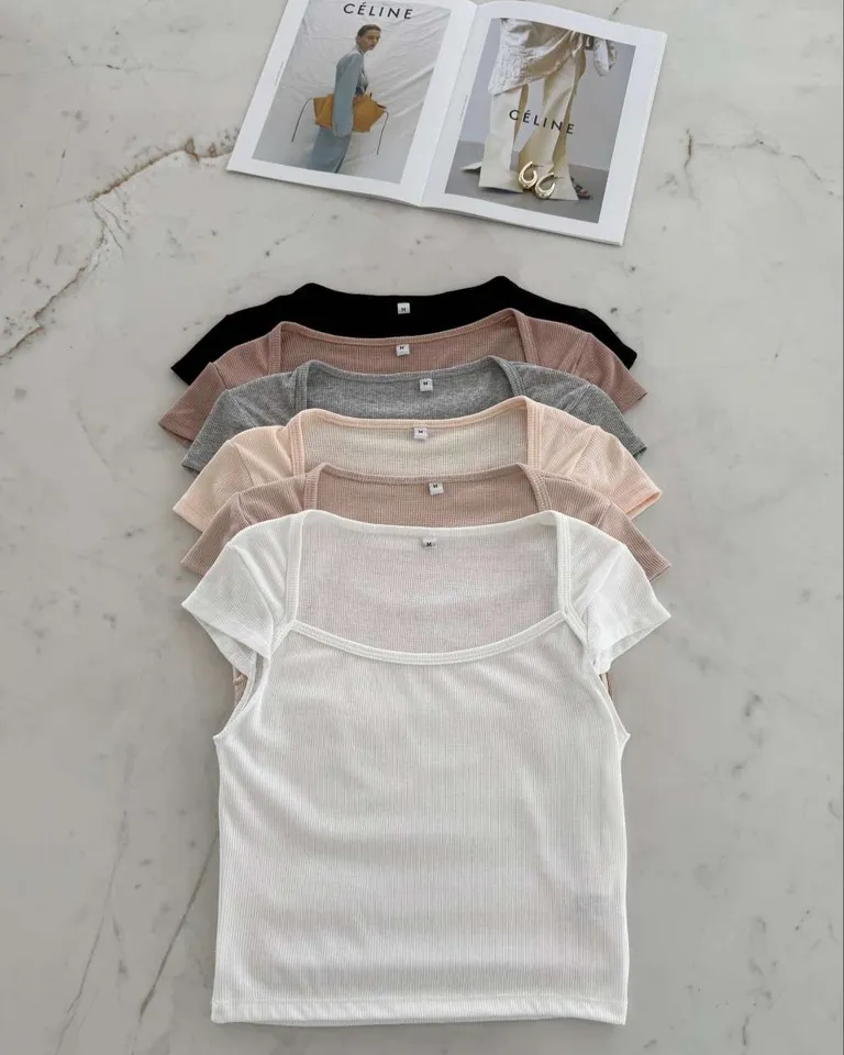 Remera de escote americano en tela suave y cómoda para mujer de Hesed en Remeras para argentina