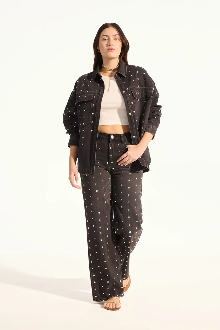 Pantalón recto con estampado estelar, una prenda elegante y versátil para mujeres de Portsaid en Pantalones para argentina