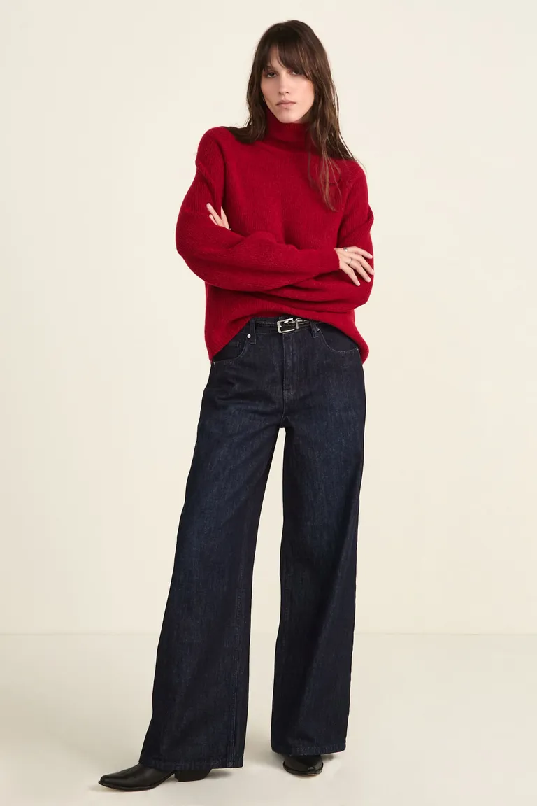 Pantalón de corte amplio tipo wide leg con diseño básico de tiro medio de Cuesta Blanca en Pantalones para argentina