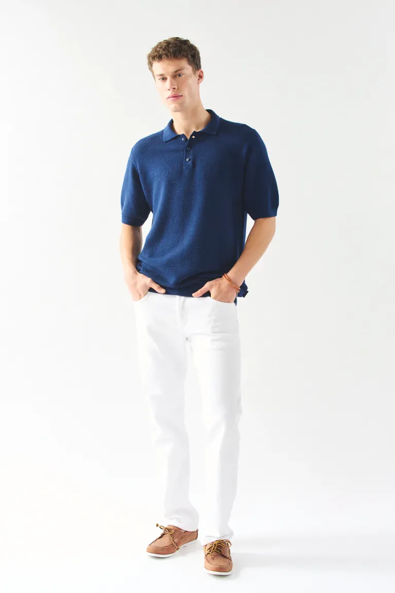 Sweater chomba de manga corta con textura tipo waffle para hombres de Bensimon en Buzos y Sweaters para argentina