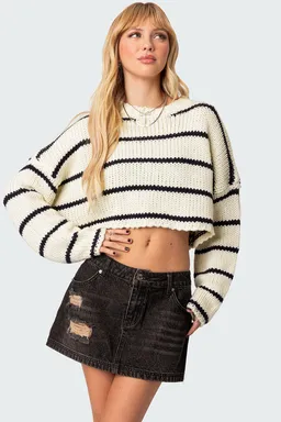 Sweater corto rayado sister de Edikted en Buzos y Sweaters para argentina