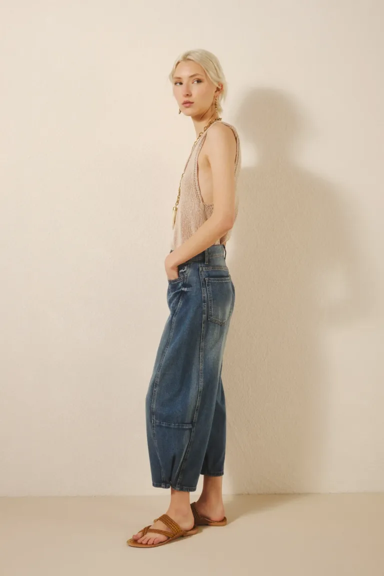 Pantalones de tiro medio-alto, piernas anchas y largo midi de Rapsodia en Pantalones para argentina