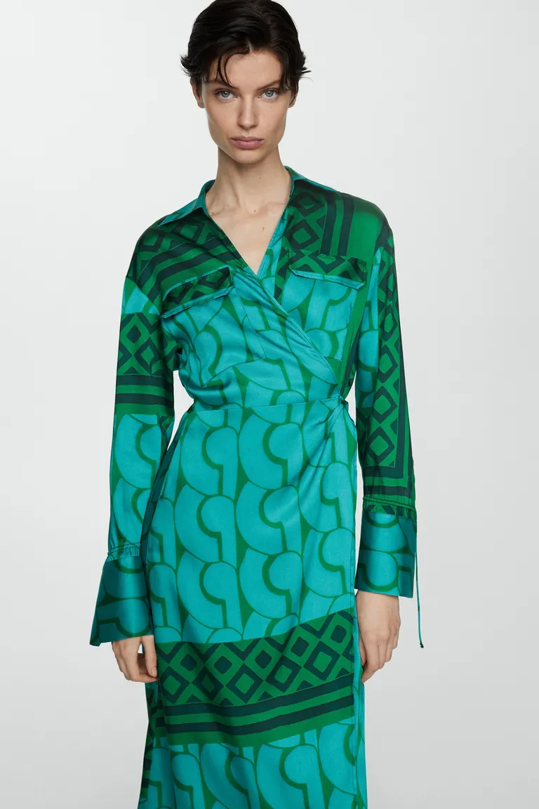 Vestido estampado con lazo de Mango en Vestidos para argentina